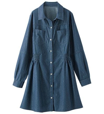 BELLUNA（ベルーナ）の「シャーリング使いデニムシャツチュニック（チュニック）」