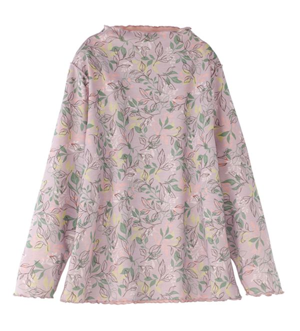 BELLUNA（ベルーナ）の「ふんわり柔らかメロー使い花柄プルオーバー（カットソー）」｜ローズ系