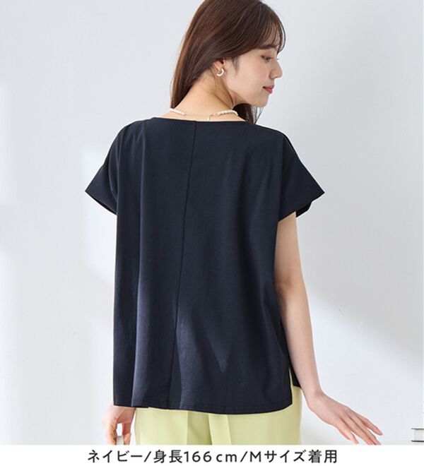 alotta（アロッタ）の「ひんやりタックデザインＴシャツ（カットソー）」｜詳細画像