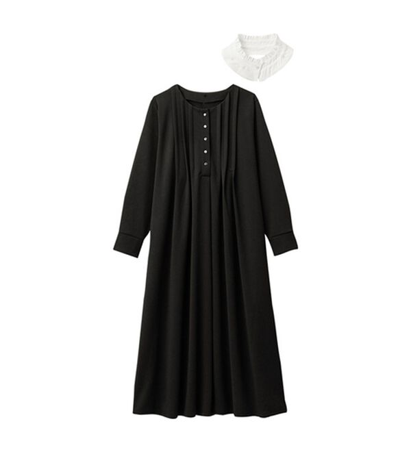 Viola e Viola（ヴィオラ エ ヴィオラ）の「【３つの機能付】衿２WAY仕様ピンタックワンピース（その他ワンピース）」｜詳細画像