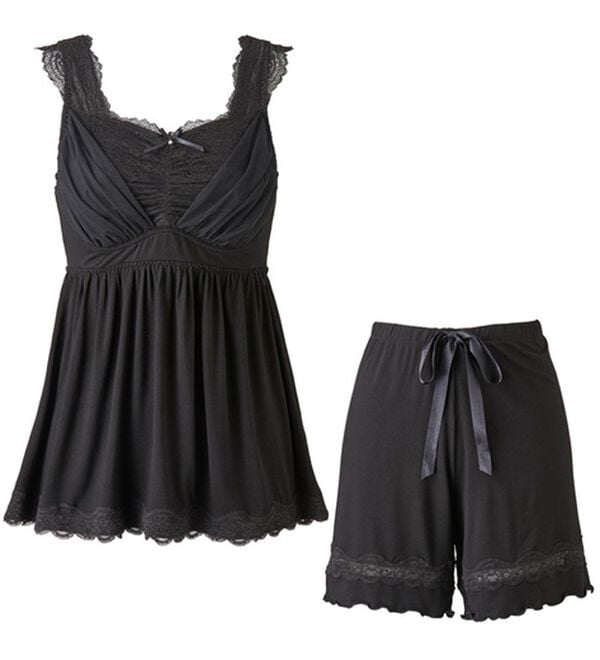 YU'NOW（ユナウ）の「【上下２点セット】リフトアップナイトブラキャミ＆ルームパンツセット（パジャマ・ルームウェア）」｜詳細画像