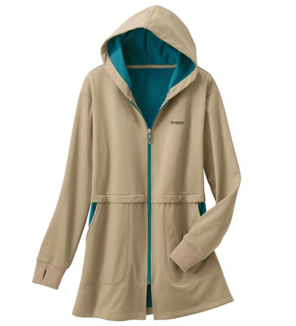 「風を通さない！あったかロングパーカー（パーカー）」｜ベージュ