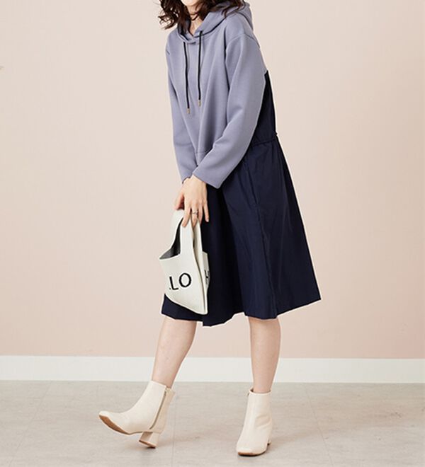 BELLUNA（ベルーナ）の「異素材切替ドロスト使いワンピース（その他ワンピース）」｜詳細画像