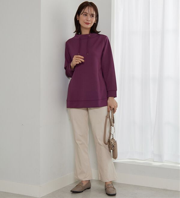 BELLUNA（ベルーナ）の「【新色追加】ワイドネックサイド切替プルオーバー（カットソー）」｜詳細画像