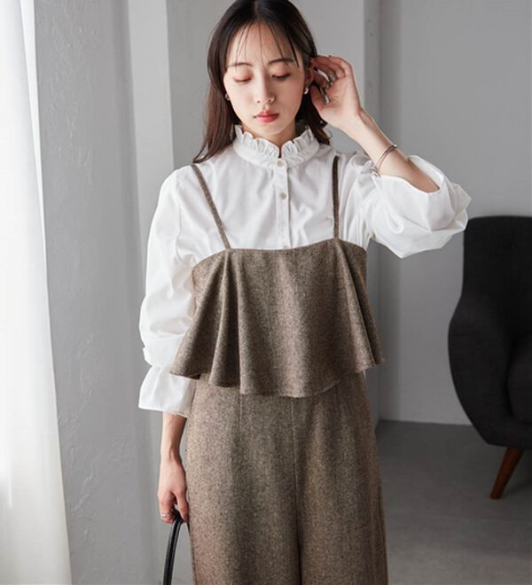 RANAN（ラナン）の「ツイードフリルサロペット（オールインワン）」｜詳細画像