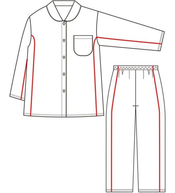 「【２着組】お花フリルの快眠キルトパジャマ（パジャマ・ルームウェア）」｜詳細画像