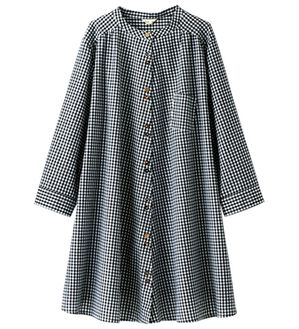 BELLUNA（ベルーナ）の「ＵＶ対策！多ボタンデザインシャツチュニック（チュニック）」｜ギンガムチェック