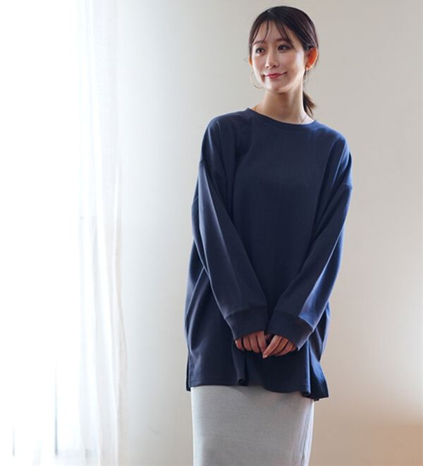 HITOMIN ベージュ トレーナー ATON トレーナー スウェット (エイトン)x B'2nd 別注GARMENT DYE