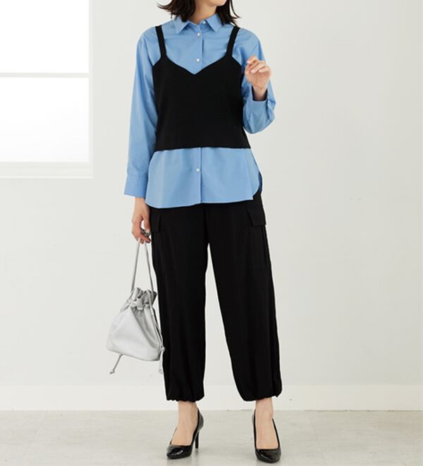 BELLUNA（ベルーナ）の「ニットビスチェ&times;シャツアンサンブル（アンサンブル）」｜詳細画像