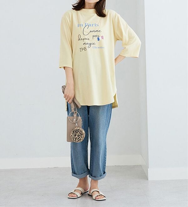 BELLUNA（ベルーナ）の「＜ＥＬＬＥ　Ａｃｔｉｖｅ＞多機能ロゴプリントチュニック（チュニック）」｜詳細画像