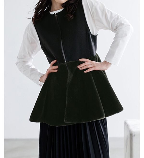 RANAN（ラナン）の「ペプラムファー切替ジレ（ジレ）」｜詳細画像