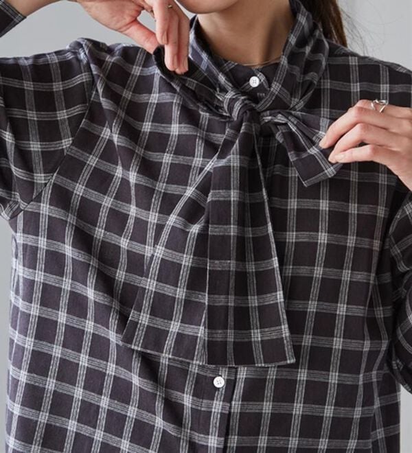 RANAN（ラナン）の「２ｗａｙボウタイチェックシャツ（シャツ）」｜詳細画像