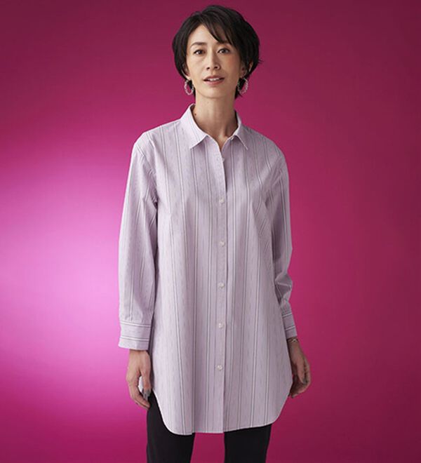 BELLUNA（ベルーナ）の「＜ＳＯＬＯＴＥＸ（Ｒ）＞ストレッチビッグシャツ（シャツ）」｜詳細画像