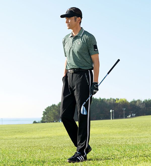 「＜リンクススポーツ＞風通すシアサッカーパンツ（メンズフルレングスパンツ）」｜詳細画像