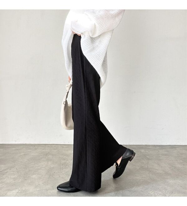 GeeRA（ジーラ）の「セルフカット美脚魅せセミフレアパンツ（フルレングスパンツ）」｜詳細画像