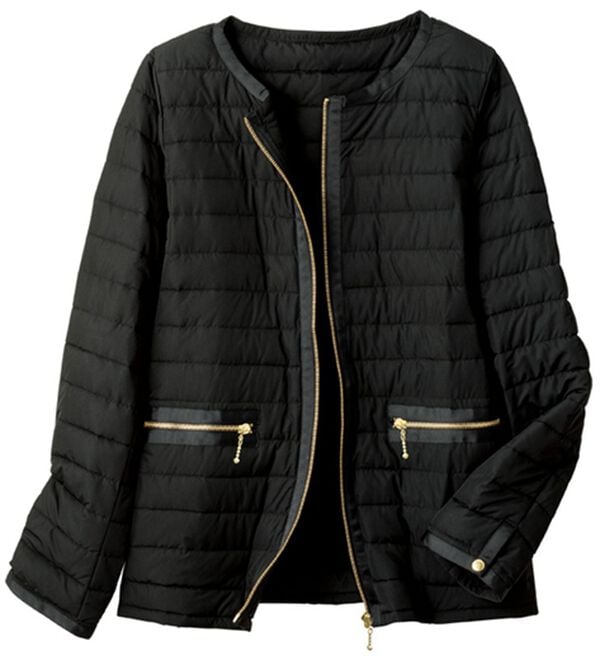 VINNO（ヴィノ）の「ハイブリッドダウントリミングジャケット（ベスト）」｜黒