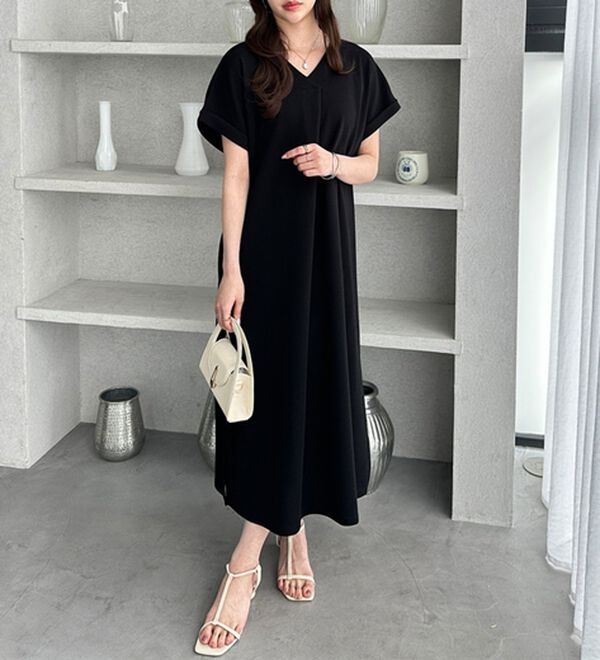 GeeRA（ジーラ）の「ひんやり快適！ジャカードスキッパーワンピ（カットソーワンピース）」｜詳細画像