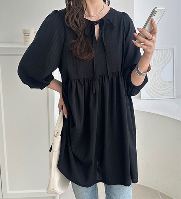 GeeRA（ジーラ）の「前後２ＷＡＹチェックペプラムチュニック（チュニック）」｜詳細画像