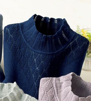 ルフラン（ルフラン）の「コットンシルクやわらかニット（ニット・セーター）」｜ネイビー