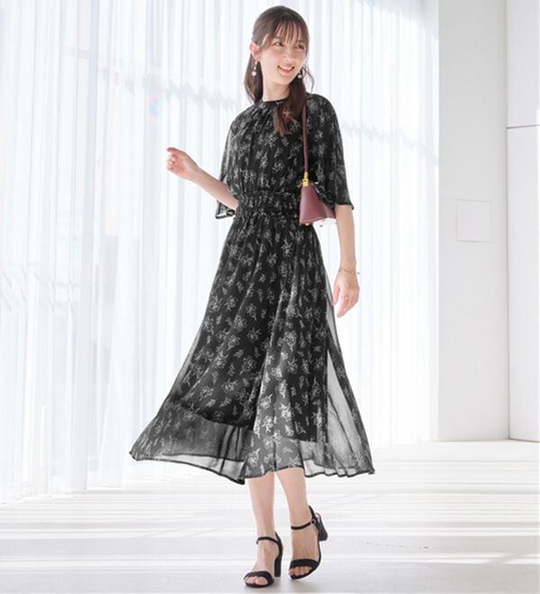 接触冷感】インナー付シャーリングシフォンワンピース - ベルーナ【公式】 