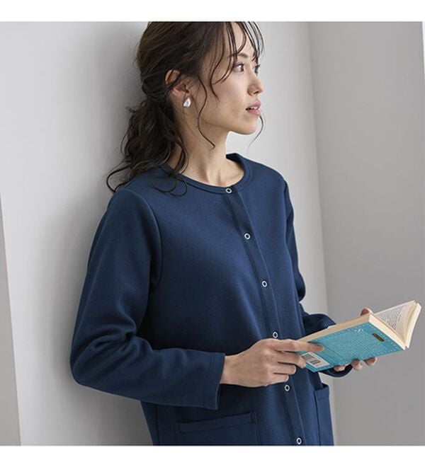 BELLUNA（ベルーナ）の「パチパチしにくい！静電気防止裏フリース配色カーディガン（その他カーディガン）」｜詳細画像