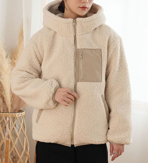 A HAPPY MARILYN（アハッピーマリリン）の「【Ｌ～８Ｌ】中綿入りボアフードブルゾン（ブルゾン）」｜ベージュ