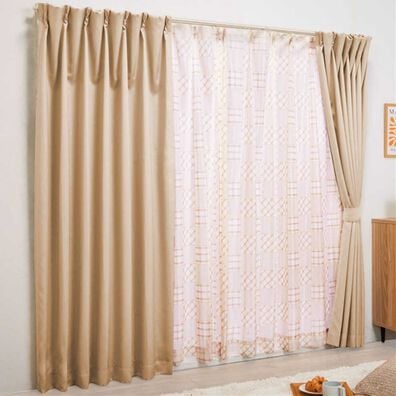 iellio（イエリオ）の「お部屋が華やかになる柄レースカーテンセット＜４枚組・３級遮光・洗える・新生活・一人暮らし・引っ越し・模様替え＞（ドレープカーテン）」