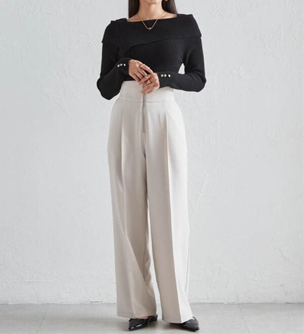 RANAN（ラナン）の「ハイウエストジップワイドパンツ（ワイドパンツ・ガウチョ）」｜詳細画像