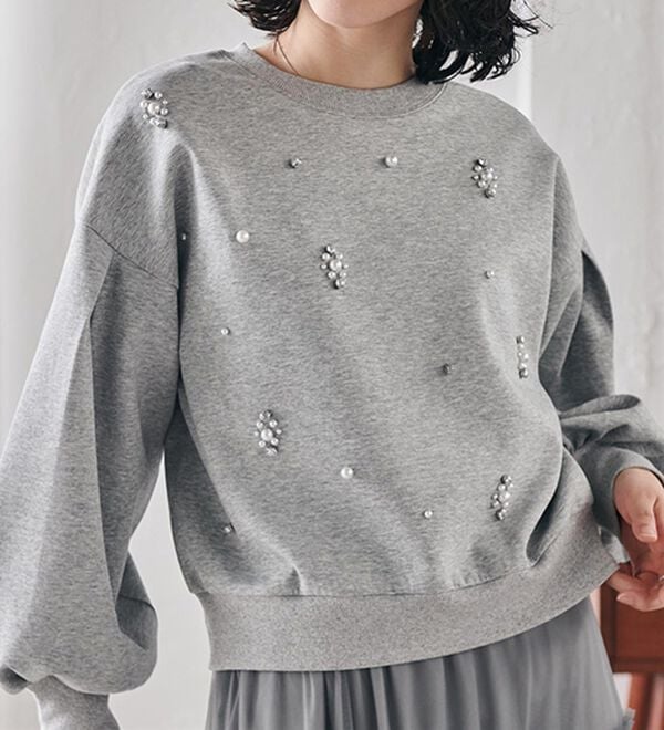 RANAN（ラナン）の「ビジュー使いボリューム袖プルオーバー（カットソー）」｜詳細画像