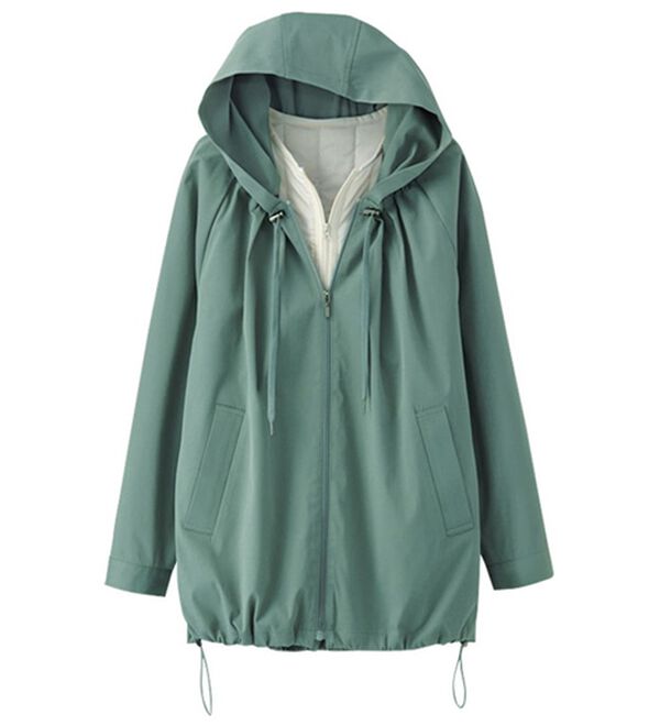 BELLUNA（ベルーナ）の「春まで毎日だって着たい！蓄熱中わたジャケット付アンサンブル（ハーフコート）」｜オリーブ