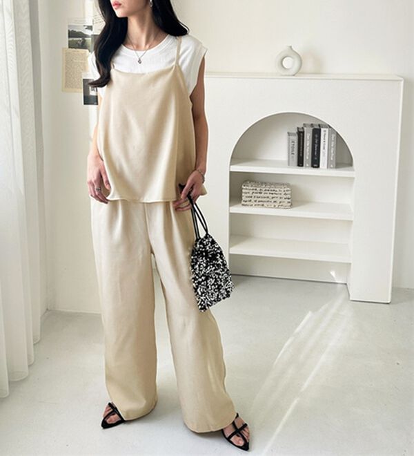 GeeRA（ジーラ）の「セットアップ風キャミソールサロペット（オールインワン）」｜詳細画像