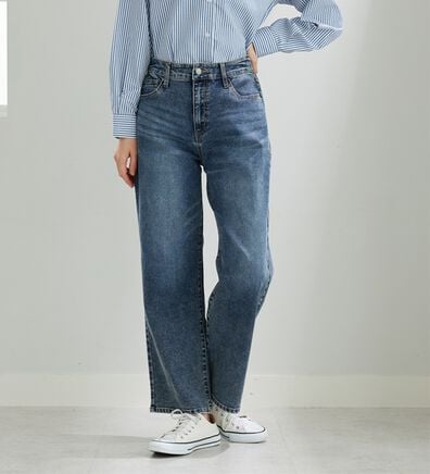 BELLUNA（ベルーナ）の「デニム素材美脚見えワイドパンツ（ワイドパンツ・ガウチョ）」