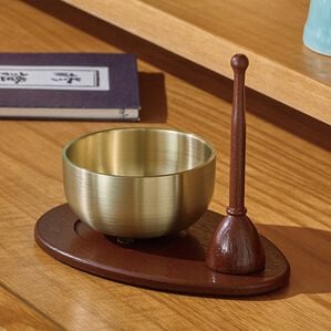 「ミニおりんセット「メモリン」（仏壇・仏具）」｜ダークブラウン