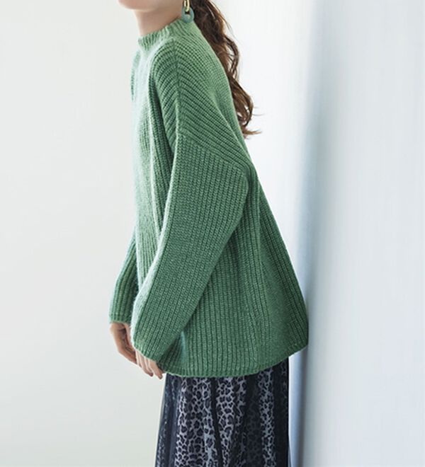 RANAN（ラナン）の「ふんわり！あぜ編ニットプルオーバー（ニット・セーター）」｜グリーン