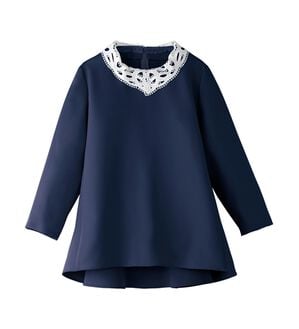 BELLUNA（ベルーナ）の「＜Ｃ／Ｓ＞レース衿付ダブルクロスブラウス（ブラウス）」｜ネイビー