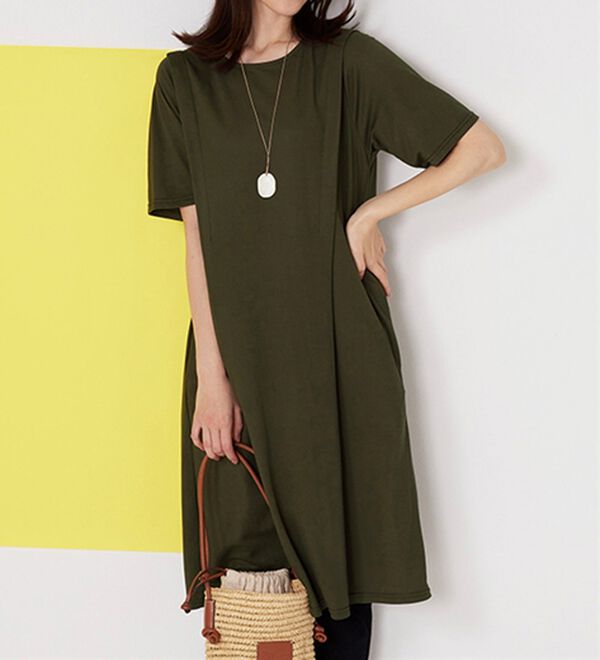 BELLUNA（ベルーナ）の「ヒンヤリ！タック使いかのこワンピース（カットソーワンピース）」｜詳細画像