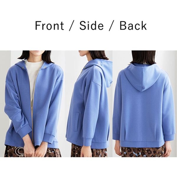 BELLUNA（ベルーナ）の「【快適Ｌａｂ．】とろみ素材裾タックパーカー（パーカー）」｜詳細画像