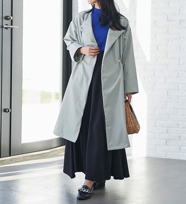 2つの機能付！ロング丈ノーカラーコート - ベルーナ【公式】