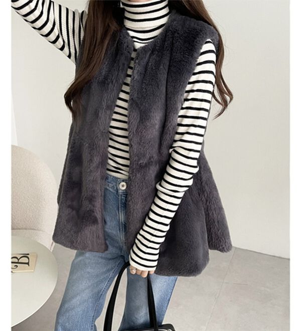 GeeRA（ジーラ）の「ペプラムファーベスト（ベスト）」｜詳細画像