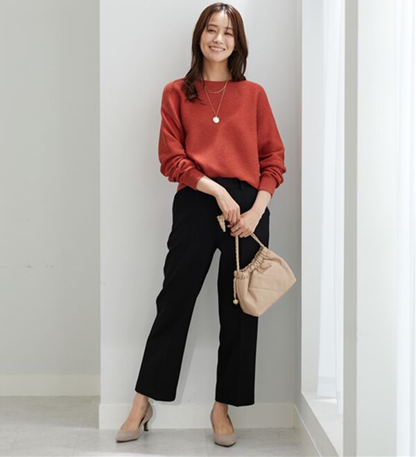 BELLUNA（ベルーナ）の「サマ見え（SW）ウール調素材ストレートパンツ（フルレングスパンツ）」｜詳細画像