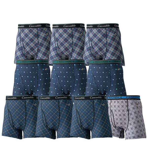「＜クロコダイル＞革新設計！爽快ボクサーパンツ（メンズボクサーパンツ）」｜柄タイプ10枚組