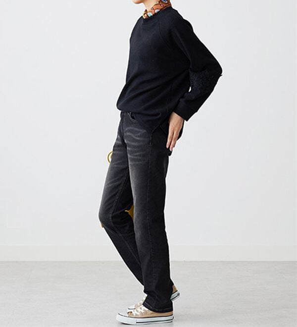 BELLUNA（ベルーナ）の「【暖かデニム】ふんわり裏起毛ストレッチスリムジーンズ（フルレングスパンツ）」｜詳細画像