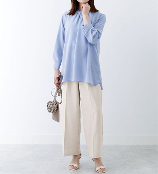 BELLUNA（ベルーナ）の「シワになりにくい！麻調ワイドパンツ（ワイドパンツ・ガウチョ）」｜詳細画像