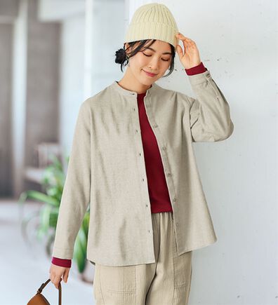 BELLUNA（ベルーナ）の「《ＨｕｇＲｅａｍコットン》スタンド衿ブラウス（ブラウス）」