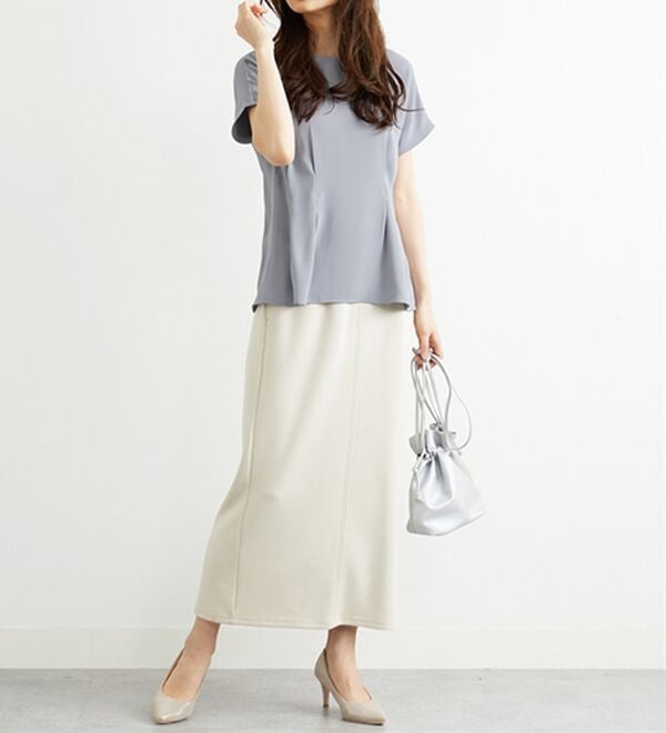 BELLUNA（ベルーナ）の「〈オフィス対応〉タックデザインブラウス（ブラウス）」｜詳細画像