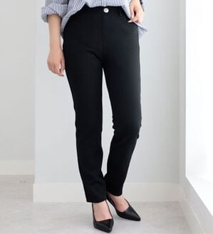 BELLUNA（ベルーナ）の「あったか！裏フリースストレッチパンツ（フルレングスパンツ）」｜黒