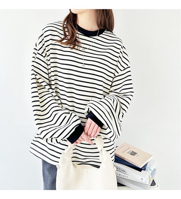 裾ドロストボーダーロンT - ベルーナ【公式】