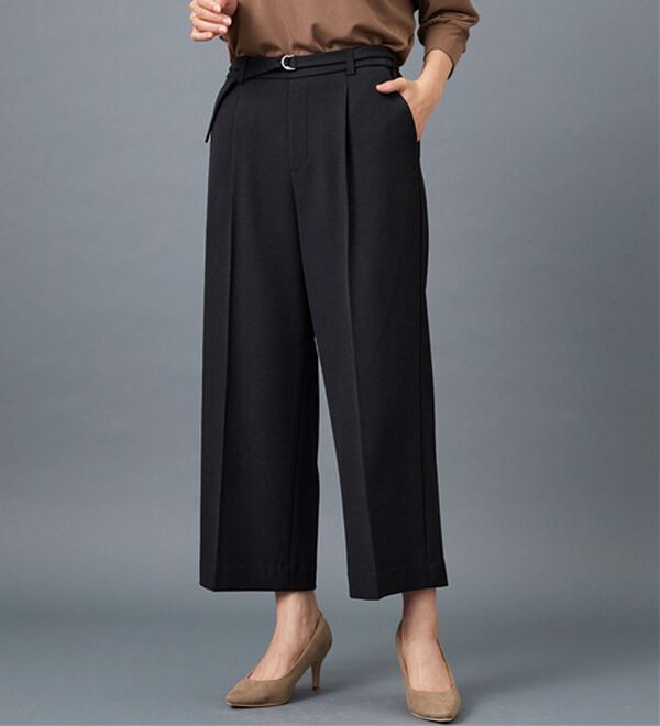BELLUNA（ベルーナ）の「サマ見え（Ｗ）ベルト付ワイドパンツ（ワイドパンツ・ガウチョ）」｜詳細画像
