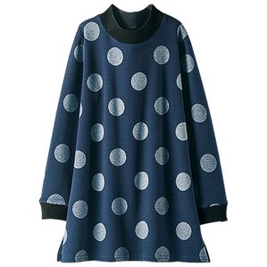 BELLUNA（ベルーナ）の「リブ使いジャカードチュニック（チュニック）」｜ドット柄