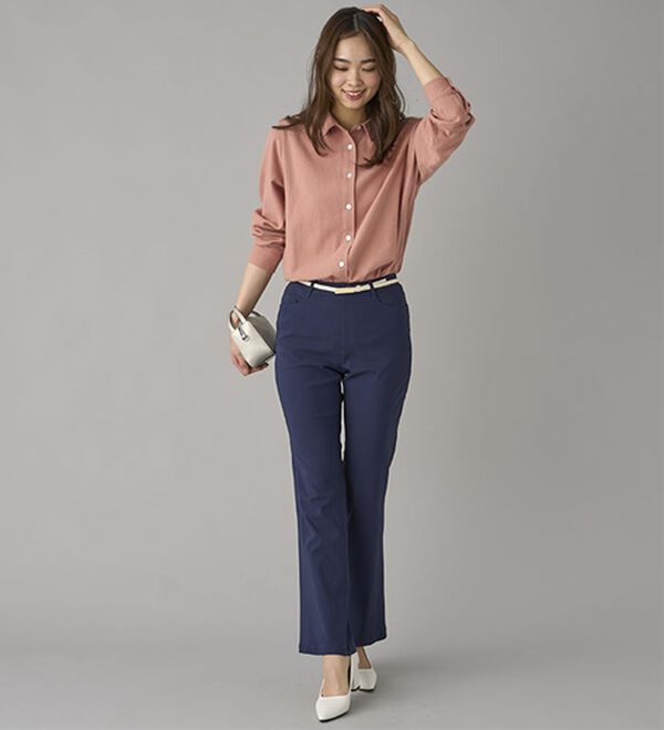 BELLUNA（ベルーナ）の「美脚見せ！冷感ストレッチフレアパンツ（フルレングスパンツ）」｜詳細画像